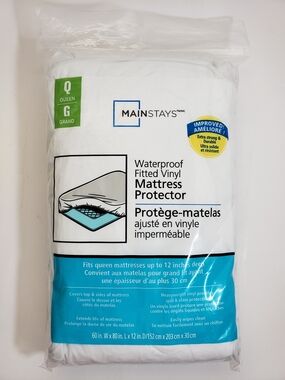 Mainstays Queen Waterproof Fitted Vinyl Mattress Protector